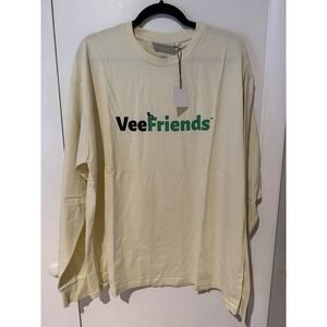 VeeFriends Shirt Mens XL Ivory Cream‎ Classic Long Sleeve Logo Graphic Tee